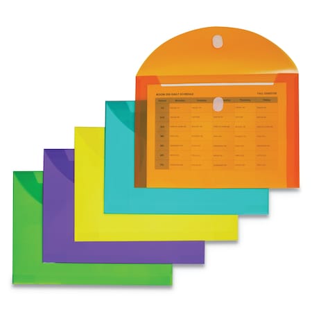 C-LINE PRODUCTS Reusable Poly Envelope, 8 1/2 x 11, Assorted, 10/Pack 58030